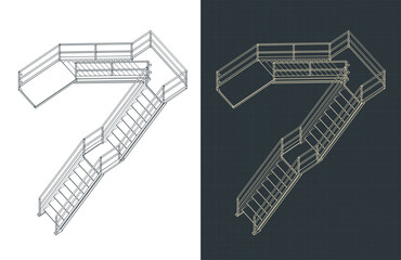 Industrial staircase blueprints