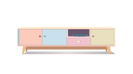 a Fjällbo TV unit clipart, furniture element, vector illustration, pastel, isolated on Transparent background