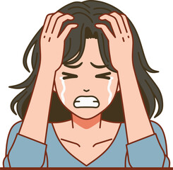 Frustrated girl cartoon illustrations