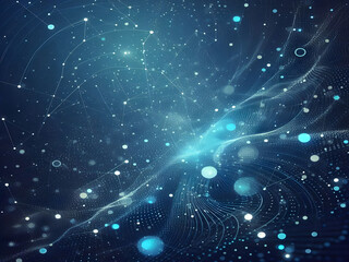 A blue abstract background with dots Shiny blue abstraction