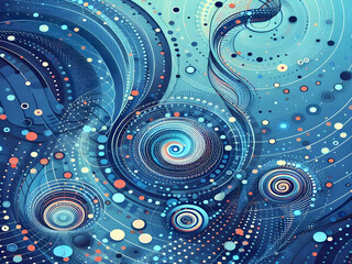 A blue abstract background with dots Shiny blue abstraction