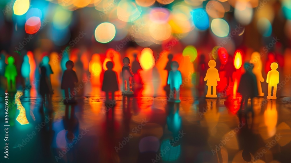 Poster hazy figures move gracefully through the room their attention focused solely on the enticing array o