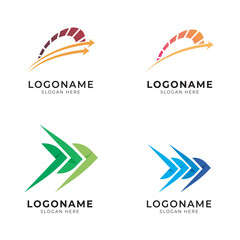 speedometer forward icon logo set