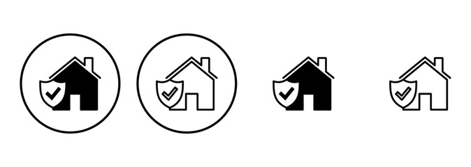 House insurance icon set. house protection icon.