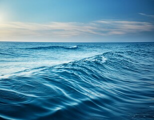 serene ripple ocean background illustration peaceful blue, motion movement, flow tide serene ripple ocean background