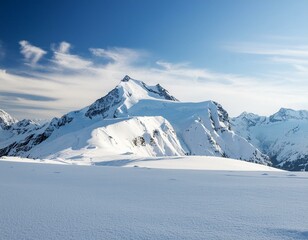 Obraz premium gorgeous view nature scenery white blue snow peak with no people, ice crisp chill in winter season, wasteland without tree or human