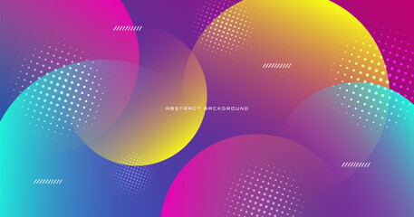 3D geometric abstract background on bright space with circles effect decoration. Graphic design element with modern shape style. Dynamic colors concept for web, flyer, poster, card, or brochure cover