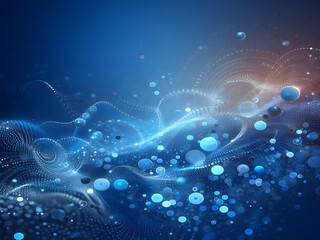A blue abstract background with dots Shiny blue abstraction