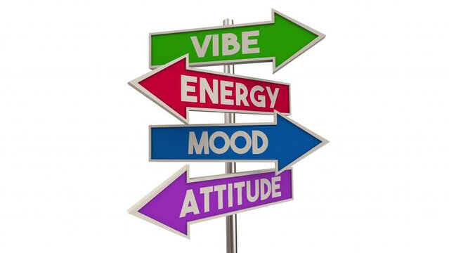 Vibe Arrow Signs Directions Better Mood Energy Attitude 3d Animation