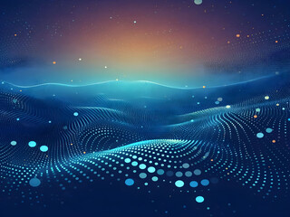 A blue abstract background with dots Shiny blue abstraction