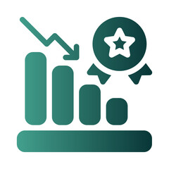 poor performance flat gradient icon