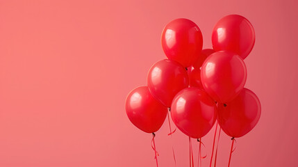vibrant red celebration balloons with selective focus for festive backgrounds