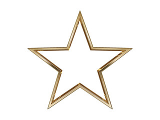 Simple 3d gold star icon material isolated on white background