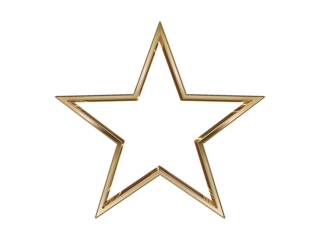 Simple 3d gold star icon material isolated on white background