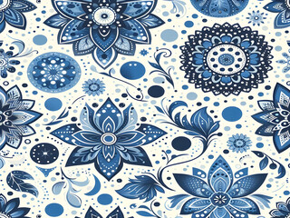 Abstract background with blue and white dots