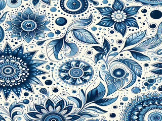 Abstract background with blue and white dots