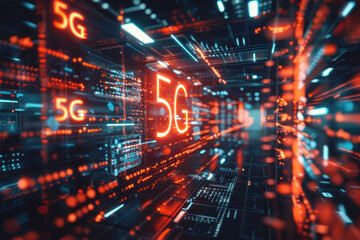 Obraz premium 5G Technology, Future technology, 5G Network, Wireless Systems, Internet, Speed