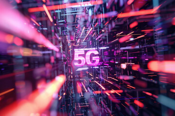 Fototapeta premium 5G Technology, Future technology, 5G Network, Wireless Systems, Internet, Speed