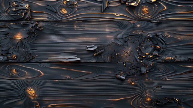 Charred wood plank background with space for text