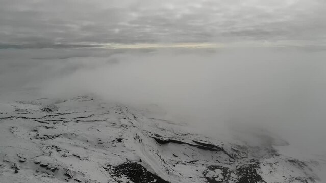 Aerial video of Costilla Peak in the Bucegi Mountains, Romania