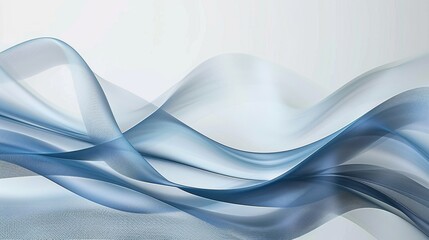 Obraz premium Abstract Blue and White Flowing Waves - Generative AI