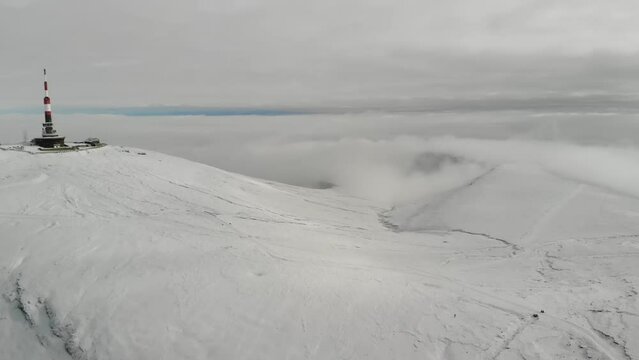 Aerial video of Costilla Peak in the Bucegi Mountains, Romania