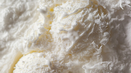 Obraz premium Avant-garde coconut ice cream, a closeup of avant-garde coconut ice cream, its white color and fluffy texture against a stark background