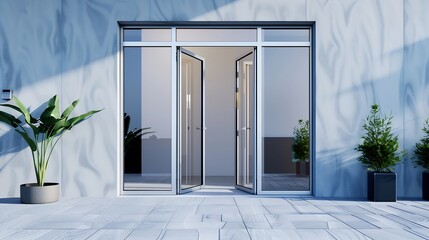 aluminum folding door with access to the terrace : Generative AI