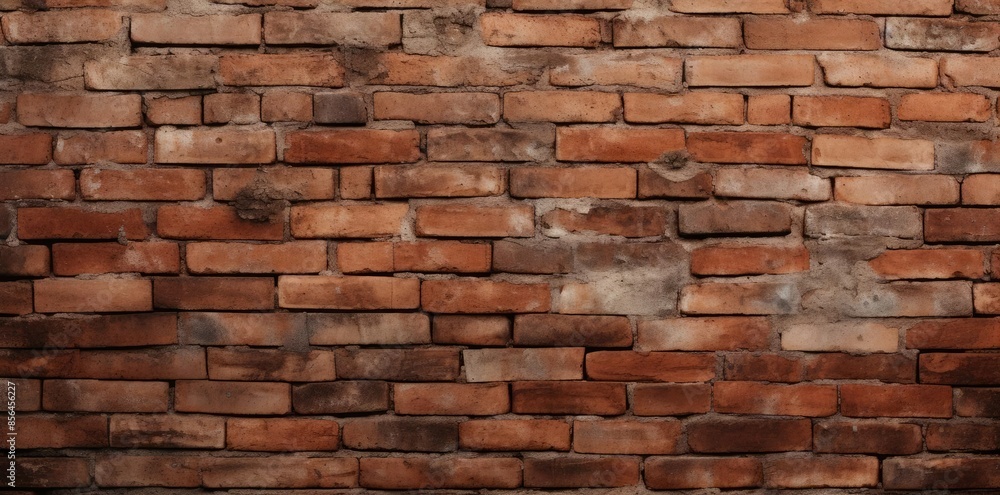 Poster brick background with a lot of red bricks, including square and red bricks, arranged in a row from l