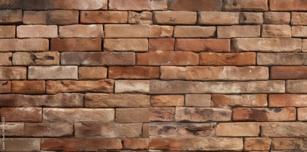 Poster brick background with red and brown bricks, including square and red bricks, arranged in a row from 