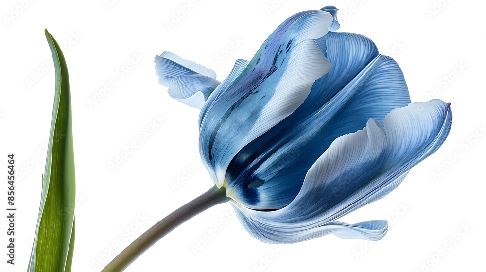 Poster Blue tulip  Flower on white isolated background with clipping path  For design  Closeup  Nature : Generative AI