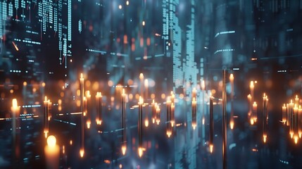 Candle stick graph chart of stock market investment trading : Generative AI