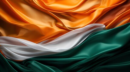 Craft a dynamic visual representation of the Indian flags side profile