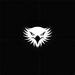 white eagle head on black background