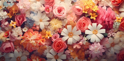 flowers background in the shape of a flower