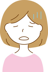 落ち込んでいる女性のイラスト
