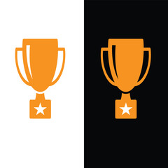 Trophy icon vector logo design illustration