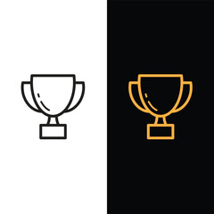 Trophy icon vector logo design illustration