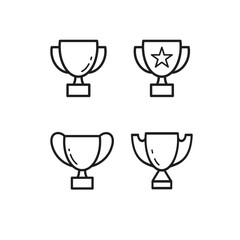 Trophy icon vector logo design illustration