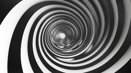 High-contrast black and white spirals creating an optical illusion, ideal for modern, artistic posters.