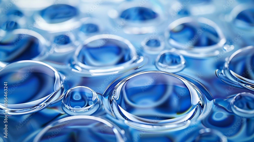 Aufkleber beautiful pattern of circles of drops on a background of water cosmetic moisturizing essence abstrac