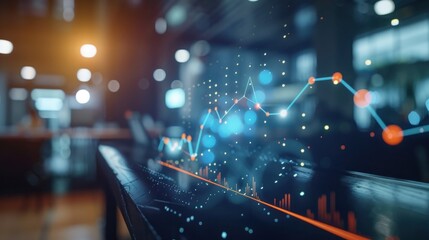 Abstract Blurred Background with Data Visualization