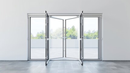 aluminum folding door with access to the terrace : Generative AI