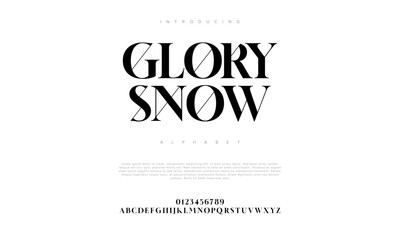 Glorysnow premium luxury elegant alphabet letters and numbers. Vintage wedding typography classic serif font decorative vintage retro. creative vector illustration