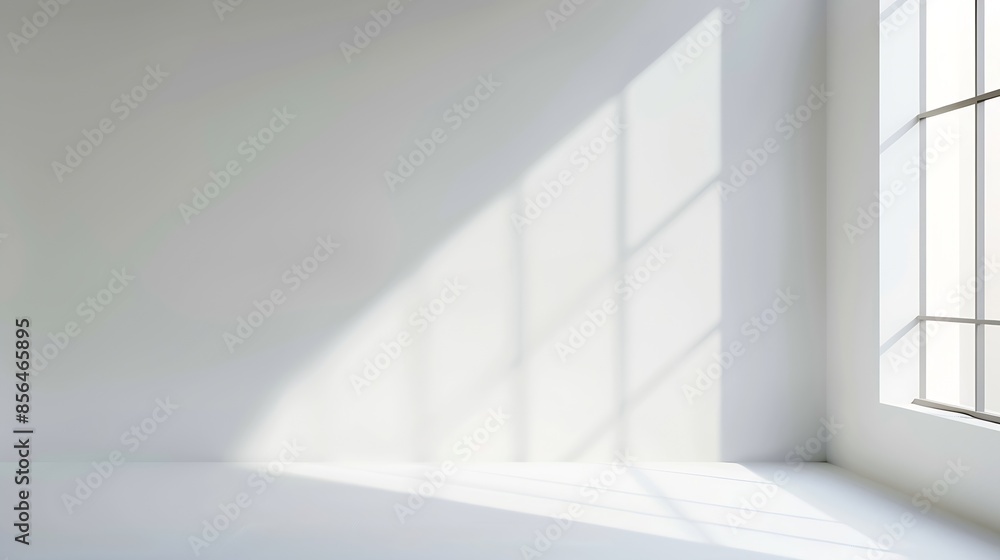 Aufkleber abstract white studio background for product presentation empty gray room with shadows of window dis