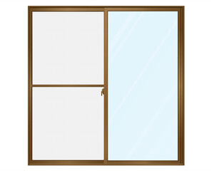 ブラウンの引き違い窓　Ｂ　網戸	