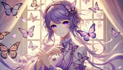 Fototapeta premium Enchanted Butterfly Princess