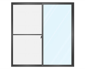 ブラックの引き違い窓　Ｂ　網戸	