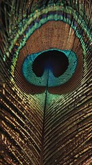 Obraz premium peacock feather texture. Peafowl feather background, pavo real