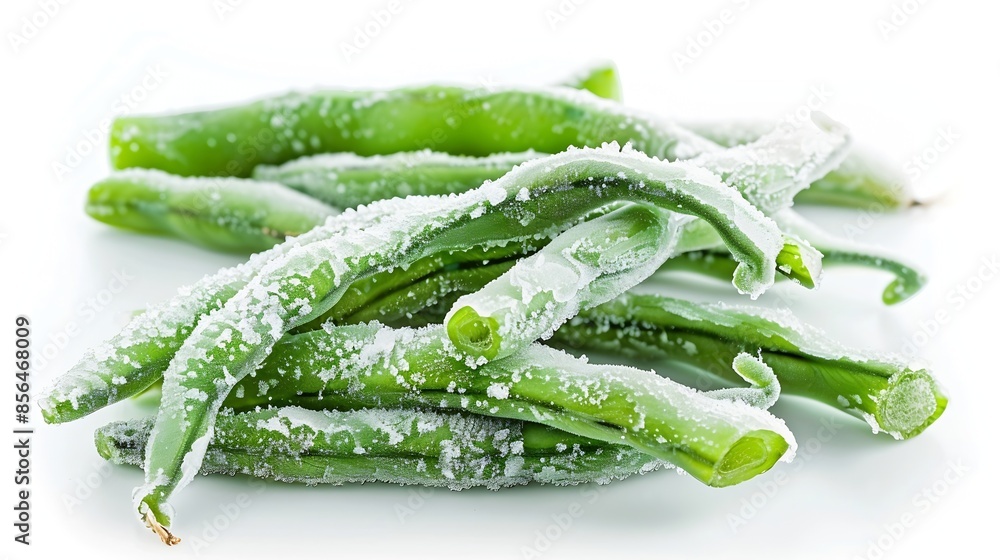 Poster deep freezing of vegetables frozen food vegetables frozen green beans frozen bunch of cut string bea